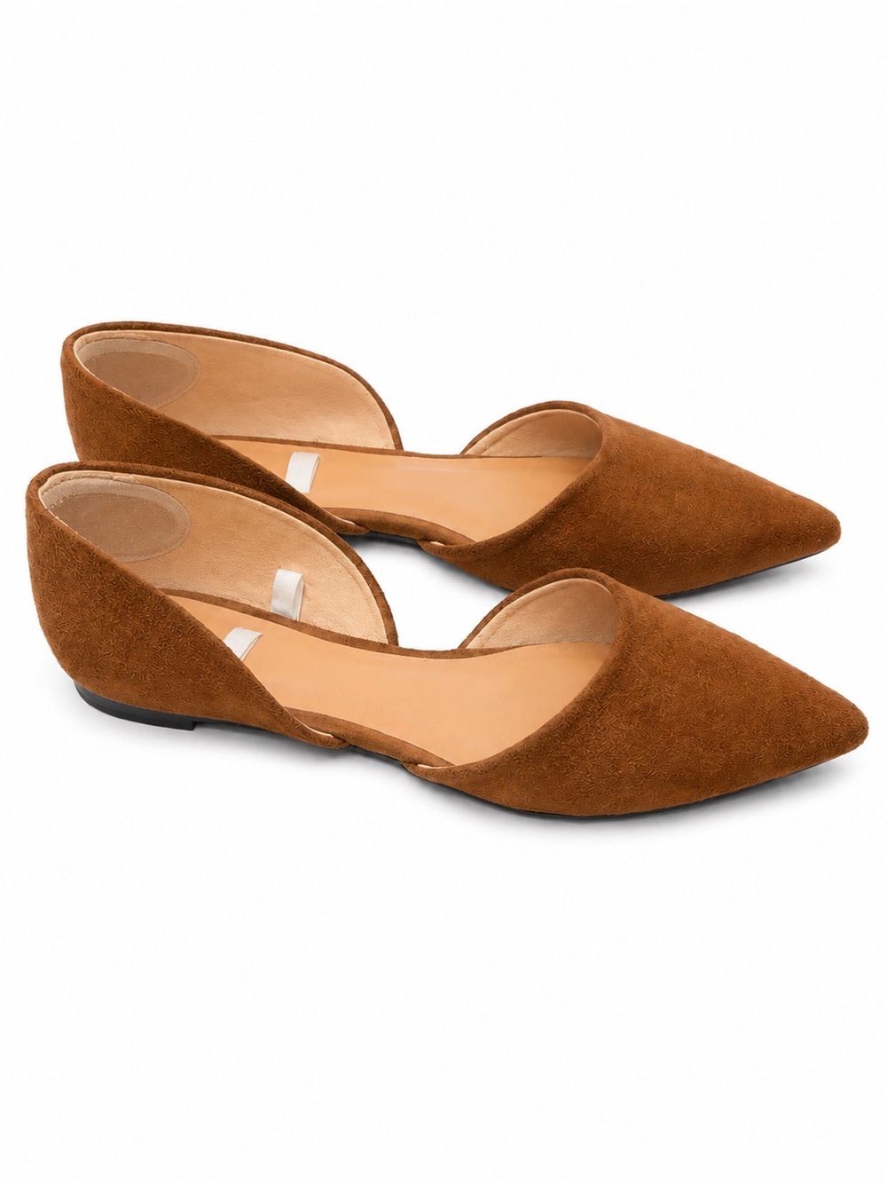 a new day Tan Pointed Suede Flats